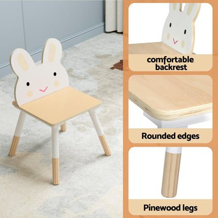Keezi 3PCS Kids Table and Chairs Set Activity Desk Chalkboard Toy Hidden Storage.