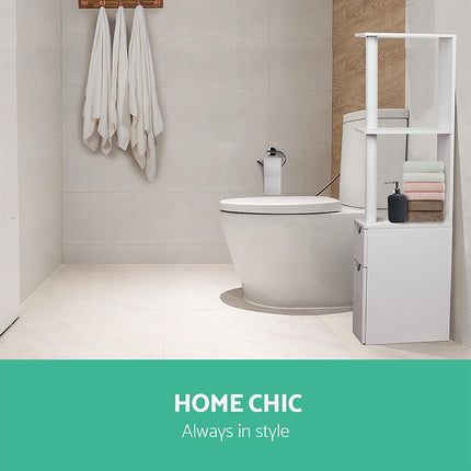 Artiss Bathroom Cabinet Storage 118cm Shelf White.
