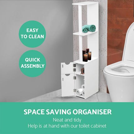 Artiss Bathroom Cabinet Storage 118cm Shelf White.