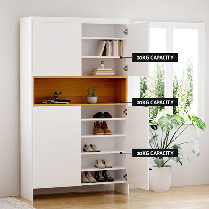 Artiss Shoe Rack Storage Cabinet 9 Tiers White.