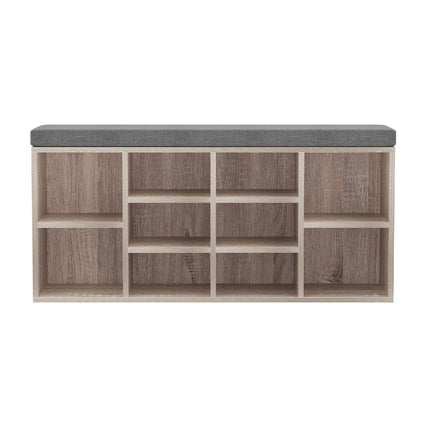 Artiss Shoe Rack Cabinet Shoe Bench Fabric Seat Pine BOA.
