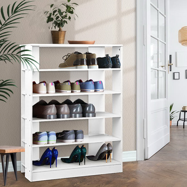 Artiss Shoe Rack Cabinet 30 Pairs 6-Tier Shelf White.