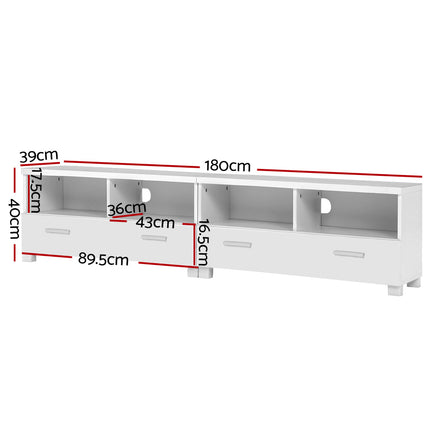 Artiss TV Cabinet Entertainment Unit 180cm White Eddie.