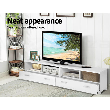 Artiss TV Cabinet Entertainment Unit 180cm White Eddie.