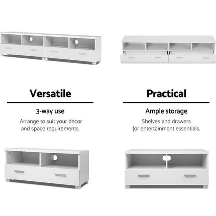 Artiss TV Cabinet Entertainment Unit 180cm White Eddie.