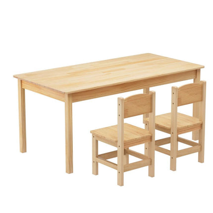 1 Keezi Kids Table and 2 Chairs Set Pinewood.
