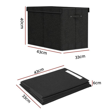 Keezi Large Toy Box Chest Storage with Flip-Top Lid Foldable Organizer Bins.