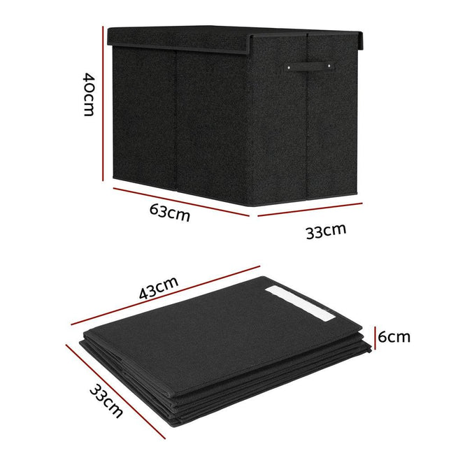 Keezi Large Toy Box Chest Storage with Flip-Top Lid Foldable Organizer Bins.