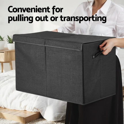 Keezi Large Toy Box Chest Storage with Flip-Top Lid Foldable Organizer Bins.