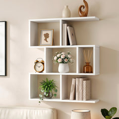 Artiss Floating Wall Shelf Bookshelf 3-Tier Display Storage Organiser White.