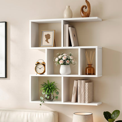 Artiss Floating Wall Shelf Bookshelf 3-Tier Display Storage Organiser White.