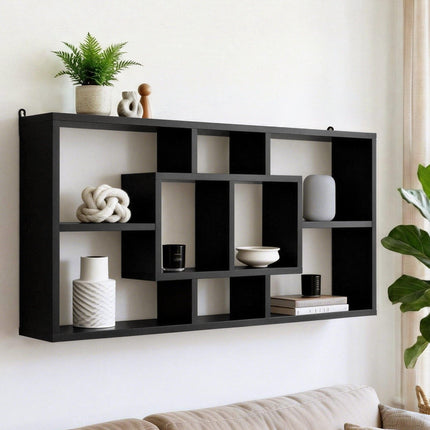 Artiss Floating Wall Shelves Bookshelf Black.