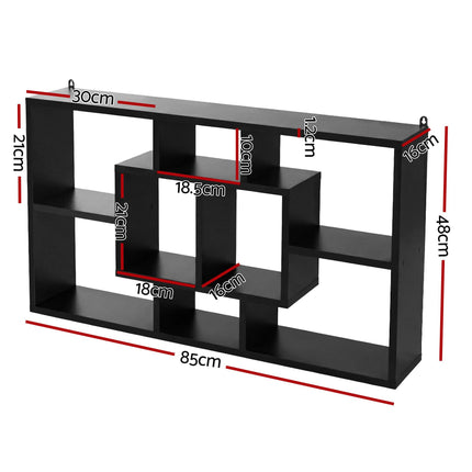Artiss Floating Wall Shelves Bookshelf Black.
