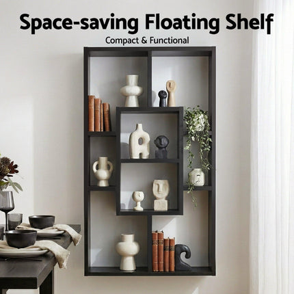 Artiss Floating Wall Shelves Bookshelf Black.