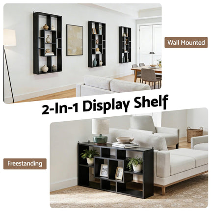 Artiss Floating Wall Shelves Bookshelf Black.