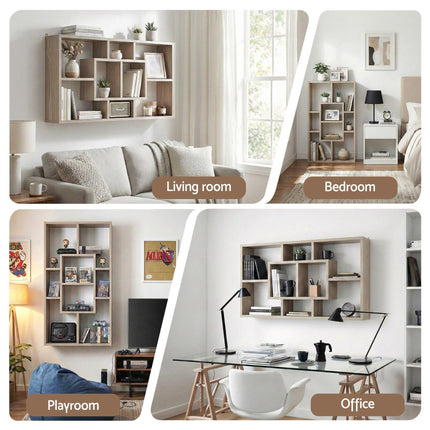 Artiss Floating Wall Shelves Bookshelf Wood.