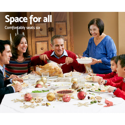 Artiss Dining Table Rectangular Extendable White.