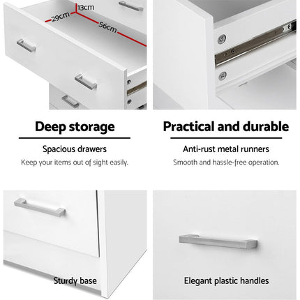 Artiss 4 Chest of Drawers - ANDES White.