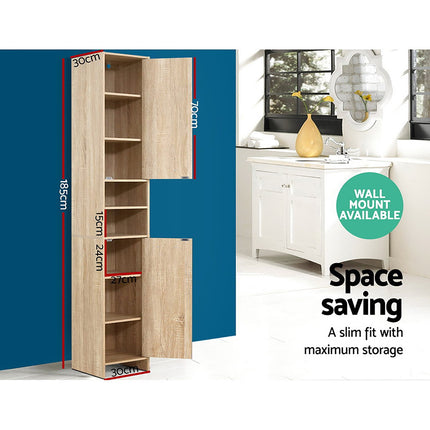 Artiss Bathroom Cabinet Storage 185cm Wooden.