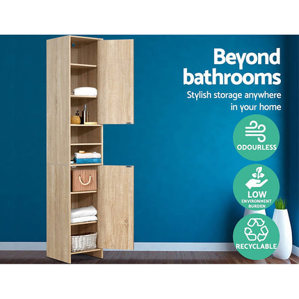 Artiss Bathroom Cabinet Storage 185cm Wooden.