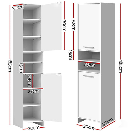 Artiss Bathroom Cabinet Storage 185cm White.
