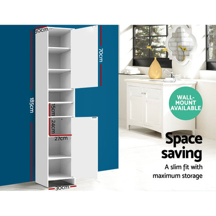 Artiss Bathroom Cabinet Storage 185cm White.