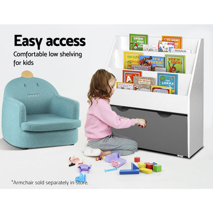 Keezi 3 Tiers Kids Bookshelf Magazine Rack Children Bookcase Organiser Storage.