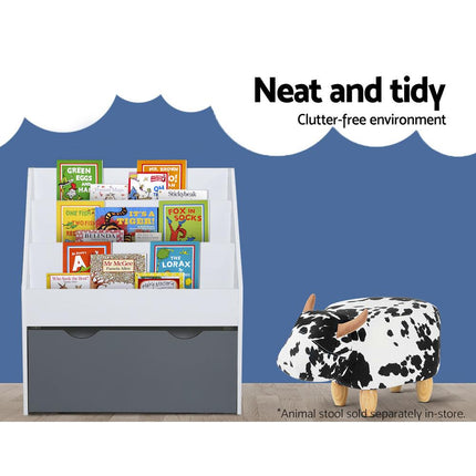 Keezi 3 Tiers Kids Bookshelf Magazine Rack Children Bookcase Organiser Storage.