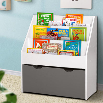 Keezi 3 Tiers Kids Bookshelf Magazine Rack Children Bookcase Organiser Storage.