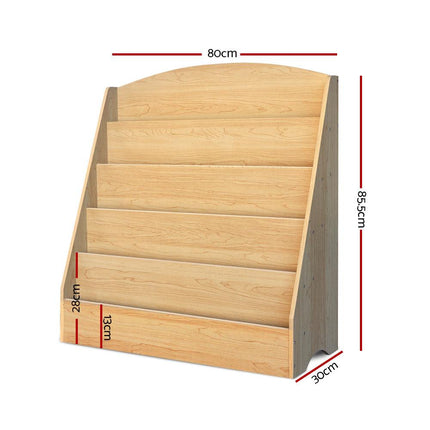Keezi 5 Tiers Kids Bookshelf Magazine Shelf Organiser Bookcase Display Rack.