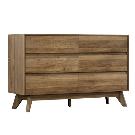 Artiss 6 Chest of Drawers - XAVI Walnut.