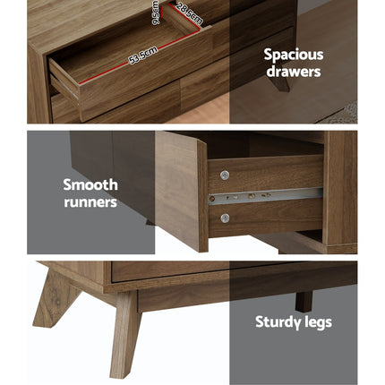 Artiss 6 Chest of Drawers - XAVI Walnut.