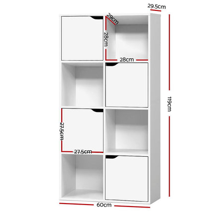 Artiss Bookshelf 8 Cube Shlef - DANA White.