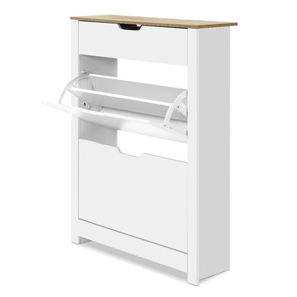 Artiss Shoe Rack Cabinet 16 Pairs White Ana.