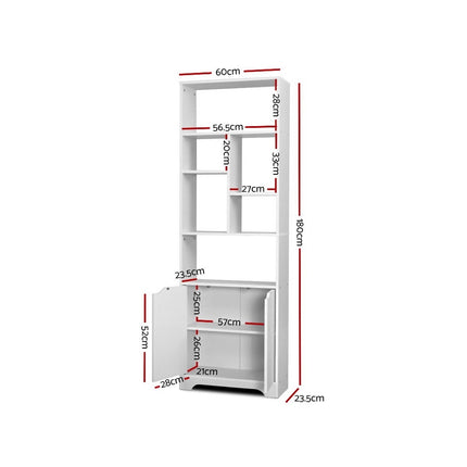 Artiss Bookshelf with Cabinet - GINA White.