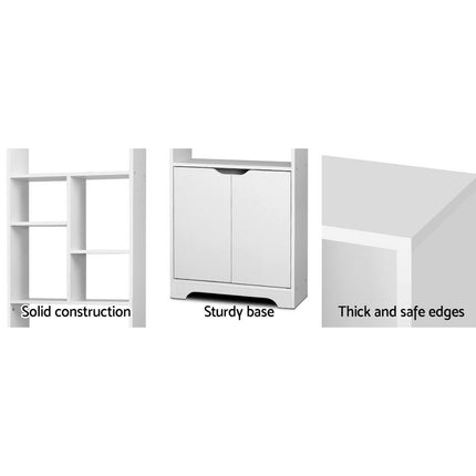 Artiss Bookshelf with Cabinet - GINA White.