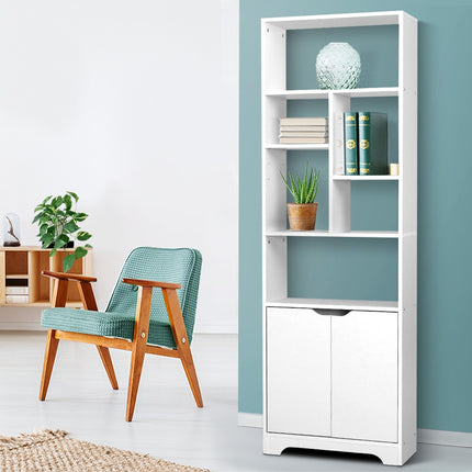 Artiss Bookshelf with Cabinet - GINA White.