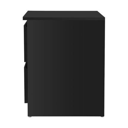 Artiss Bedside Table 2 Drawers - PEPE Black.