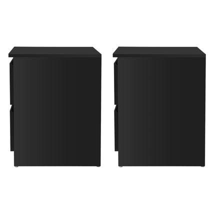 Artiss 2x Bedside Table 2 Drawers - PEPE Black.