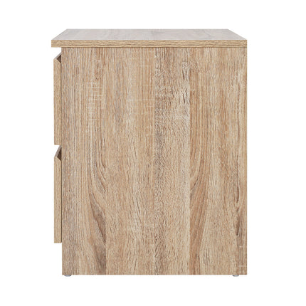 Artiss Bedside Table 2 Drawers - PEPE Oak.