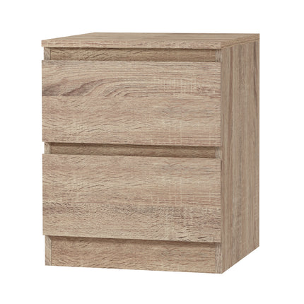 Artiss Bedside Table 2 Drawers - PEPE Oak.