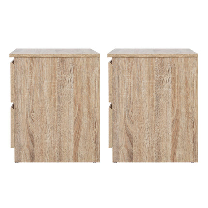 Artiss 2x Bedside Table 2 Drawers - PEPE Oak.