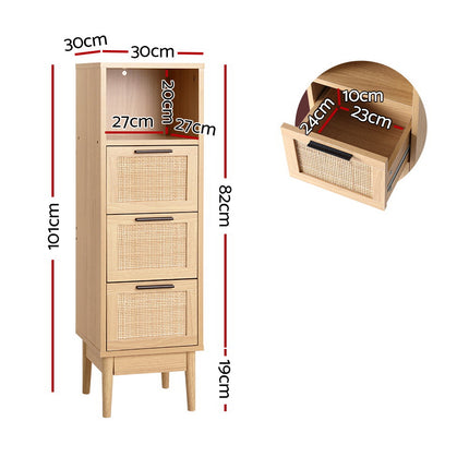 Artiss Rattan Buffet Sideboard - BRIONY Oak.