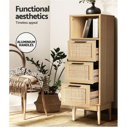 Artiss Rattan Buffet Sideboard - BRIONY Oak.