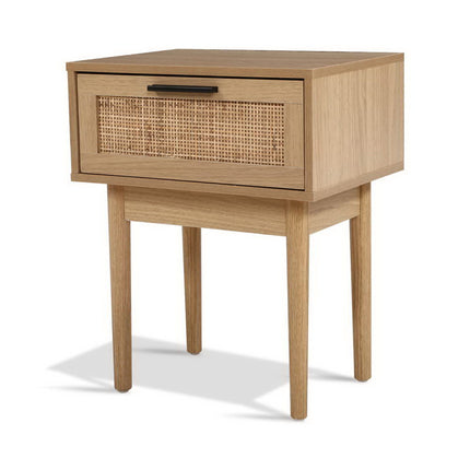 Artiss Bedside Tables Side Table Rattan Drawers Nightstand.