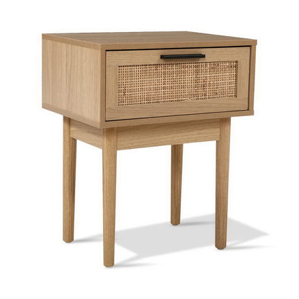 Artiss Bedside Tables Side Table Rattan Drawers Nightstand.