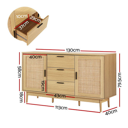 Artiss Rattan Buffet Sideboard - BRIONY Oak.