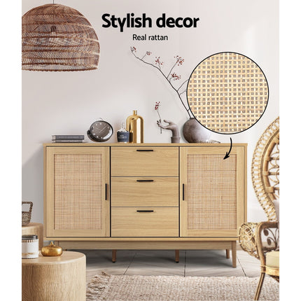 Artiss Rattan Buffet Sideboard - BRIONY Oak.