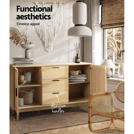 Artiss Rattan Buffet Sideboard - BRIONY Oak.