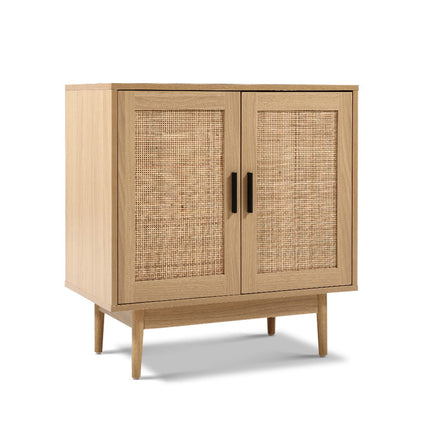 Artiss Rattan Buffet Sideboard 2 Doors - BRIONY Oak.
